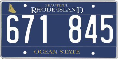 RI license plate 671845