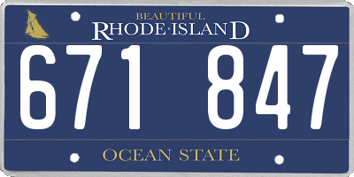 RI license plate 671847