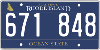 RI license plate 671848