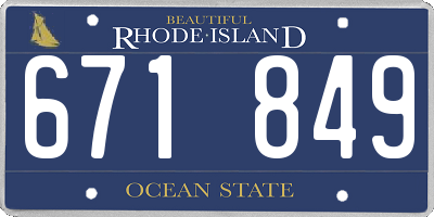 RI license plate 671849