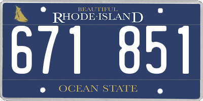 RI license plate 671851