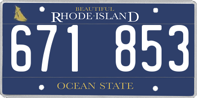 RI license plate 671853
