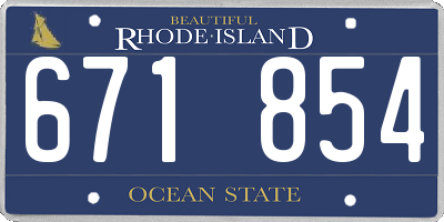 RI license plate 671854