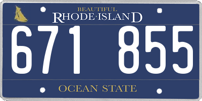 RI license plate 671855