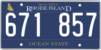 RI license plate 671857