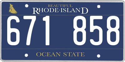 RI license plate 671858