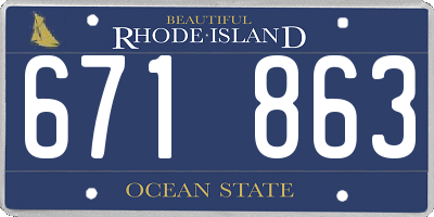 RI license plate 671863