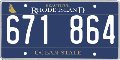 RI license plate 671864