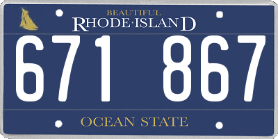 RI license plate 671867