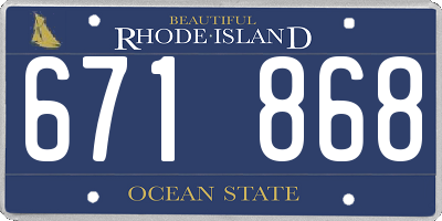 RI license plate 671868