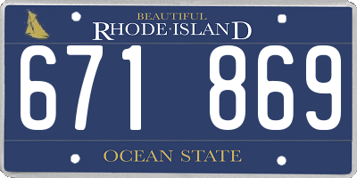 RI license plate 671869