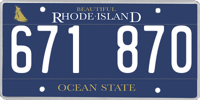 RI license plate 671870