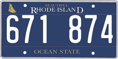 RI license plate 671874