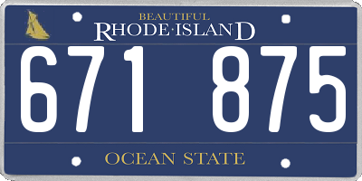 RI license plate 671875