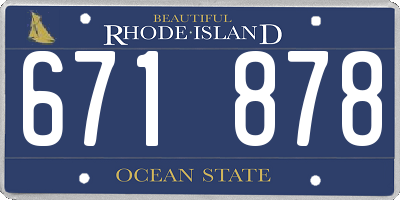 RI license plate 671878