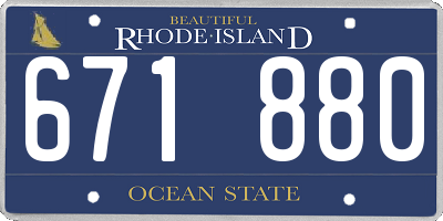 RI license plate 671880