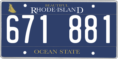 RI license plate 671881