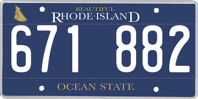 RI license plate 671882