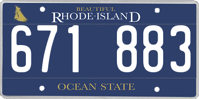 RI license plate 671883