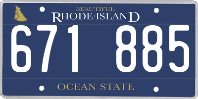 RI license plate 671885