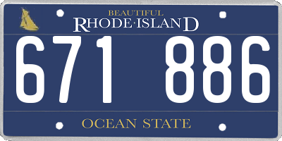 RI license plate 671886