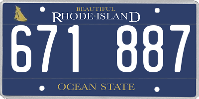 RI license plate 671887