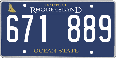 RI license plate 671889