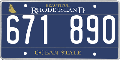 RI license plate 671890