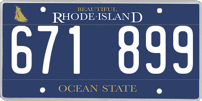 RI license plate 671899