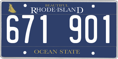 RI license plate 671901