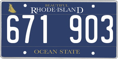 RI license plate 671903
