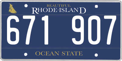 RI license plate 671907