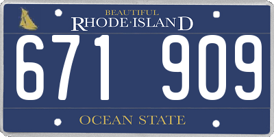 RI license plate 671909