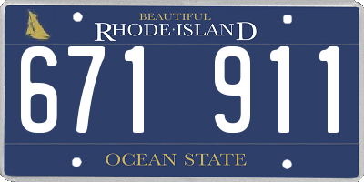 RI license plate 671911