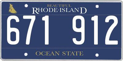 RI license plate 671912