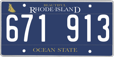 RI license plate 671913