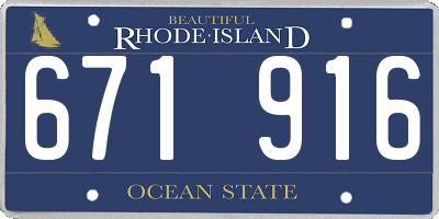 RI license plate 671916