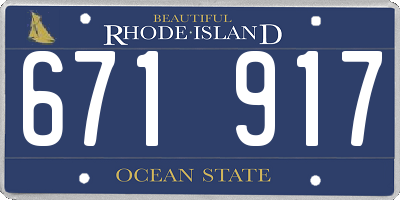 RI license plate 671917