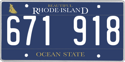 RI license plate 671918