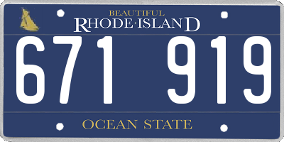 RI license plate 671919