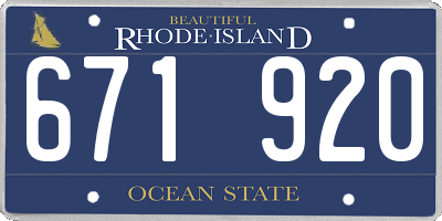 RI license plate 671920