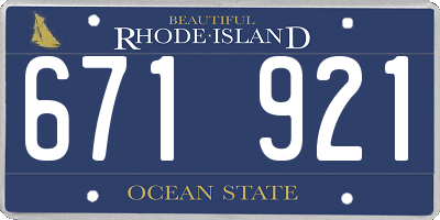 RI license plate 671921