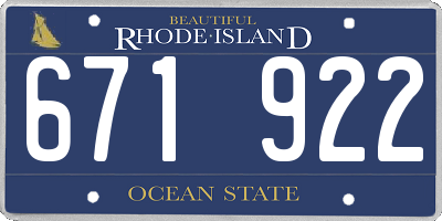 RI license plate 671922