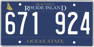 RI license plate 671924