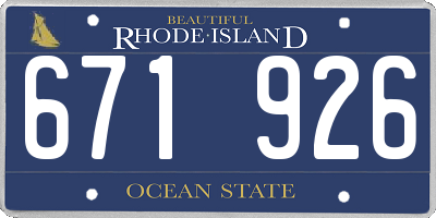 RI license plate 671926