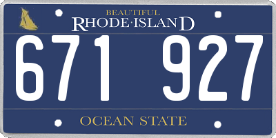 RI license plate 671927