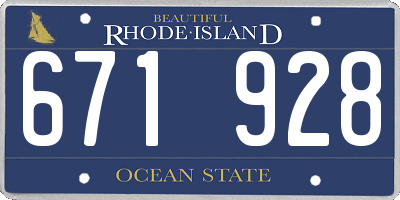 RI license plate 671928