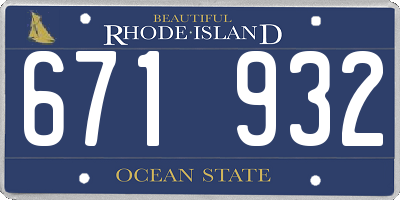 RI license plate 671932