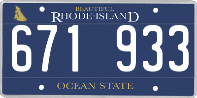 RI license plate 671933