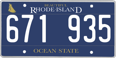 RI license plate 671935